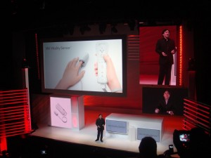 Iwata unveiling the Wii Vitality Sensor