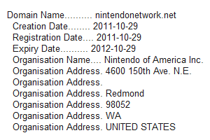 NintendoNetwork.net WHOIS listing